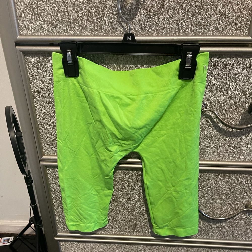 Neon green biker shorts